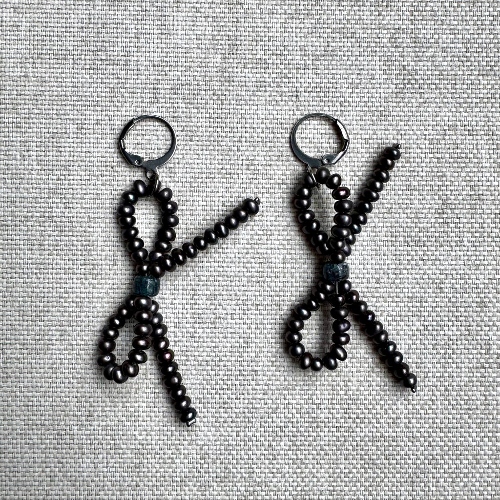 cloudy - bow earrings